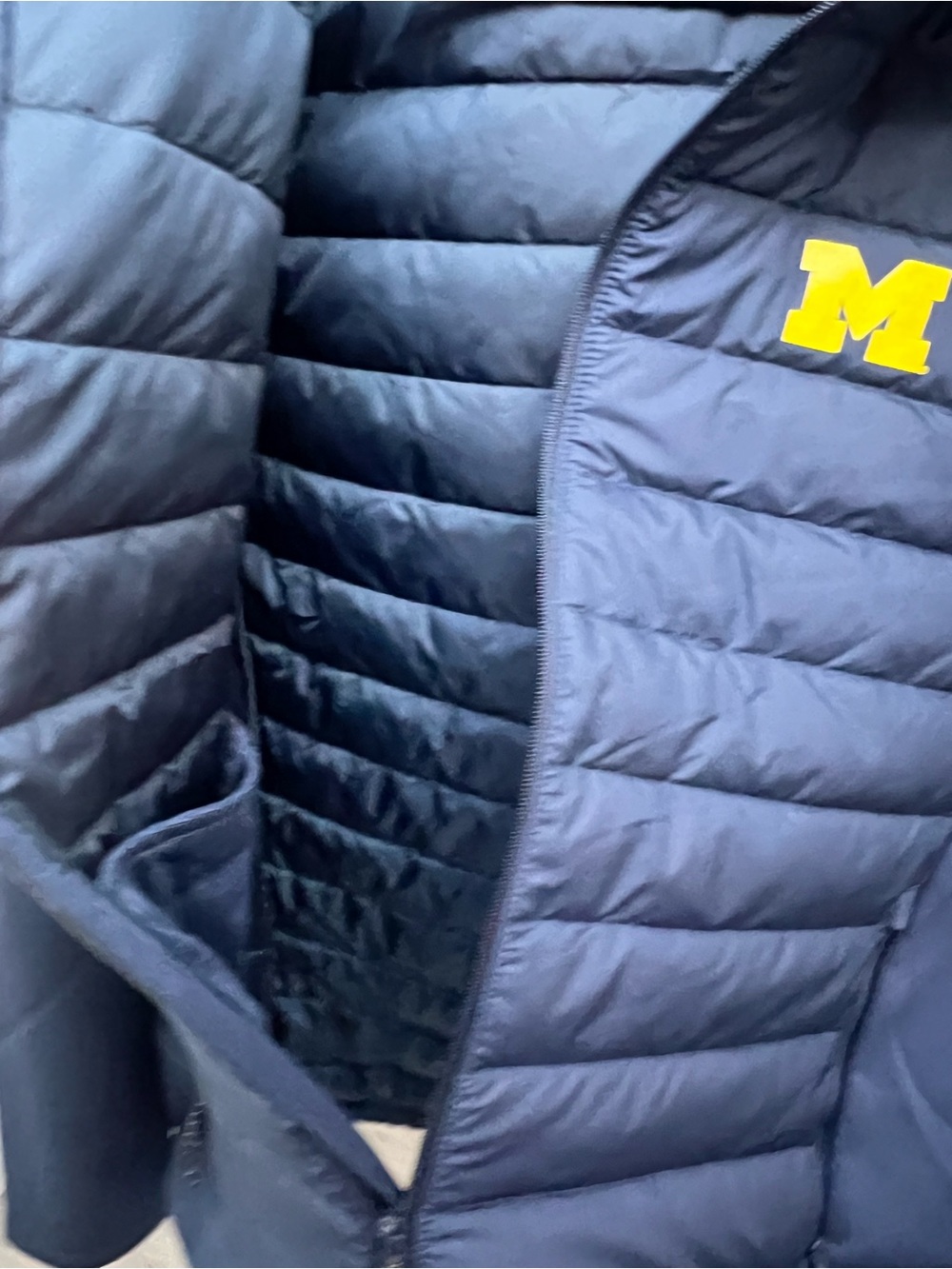 Columbia Michigan Wolverines Omni-Shield Hooded Jacket Men’s XL Blue/Yellow - Picture 5 of 9
